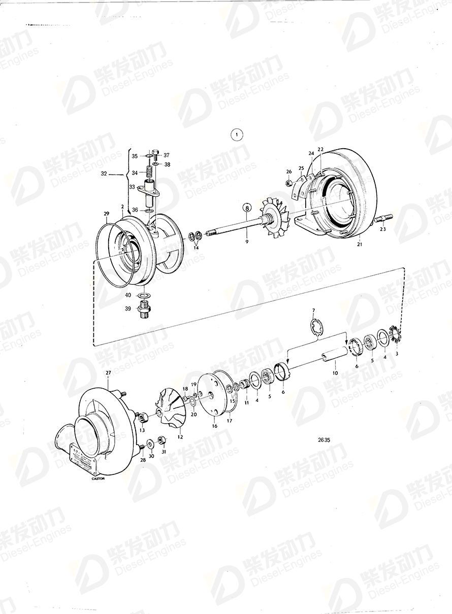 volvo penta Spacer sleeve 241586 Drawing